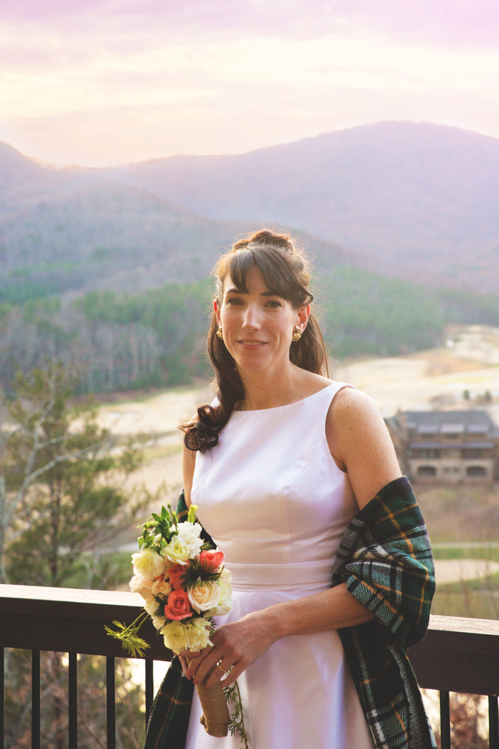 bridal portrait in the mountains